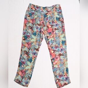 Hoss Intropia Silk Pants Romantic Floral Pleated Size 42 US 12